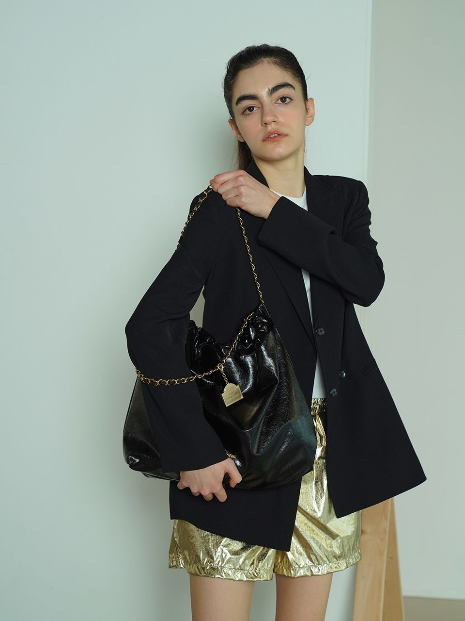 [RUE D’EUGENIE] Synthetic Leather Small Hobo Bag MUSINSA | RUE D'EUGENIE [20K Gold Chain] Synthetic Leather