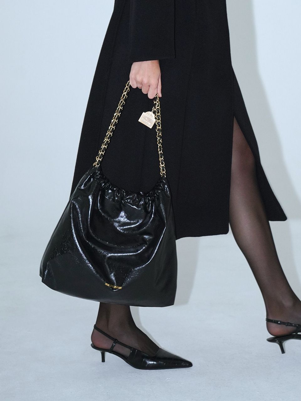 [RUE D’EUGENIE] Synthetic Leather Small Hobo Bag Synthetic Leather Small Hobo Bag - Pink – RUE D'EUGÉNIE