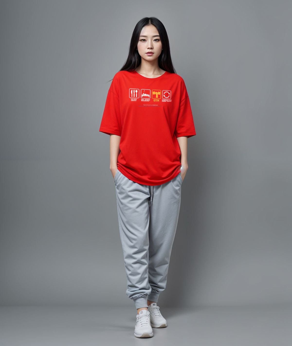 스타일릭스(STYLIX) 짐루틴A 순면 오버핏 반팔 티셔츠 4COLOR