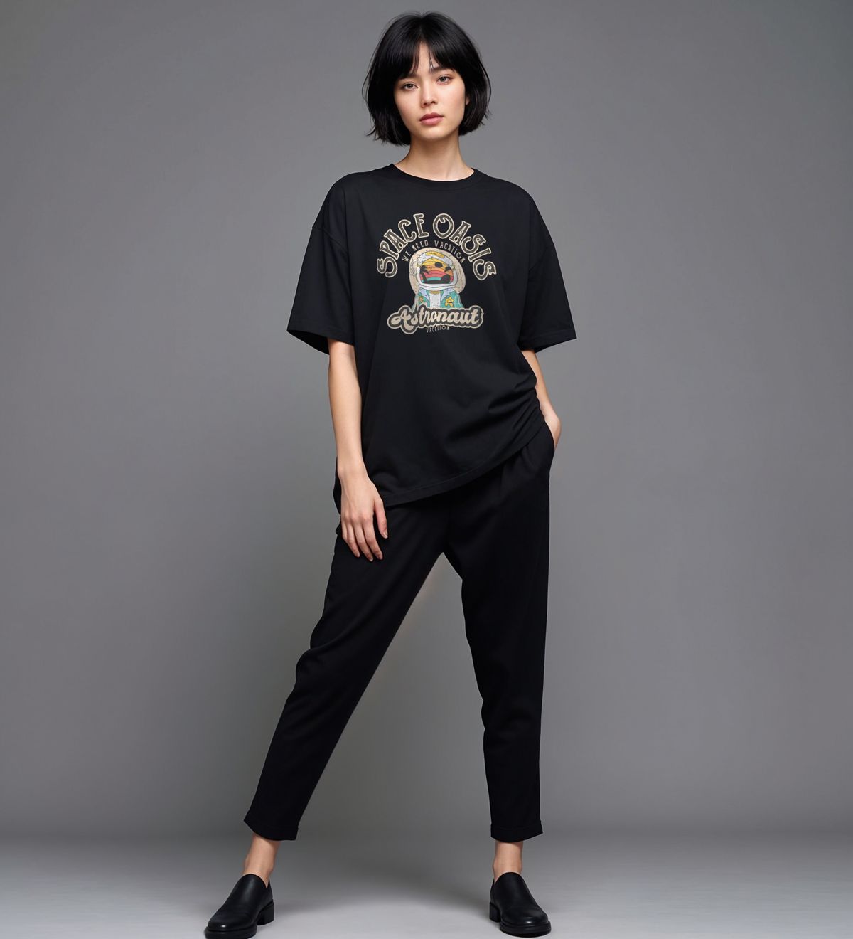 스타일릭스(STYLIX) 스페이스오아시스 순면 오버핏 반팔 티셔츠 4COLOR