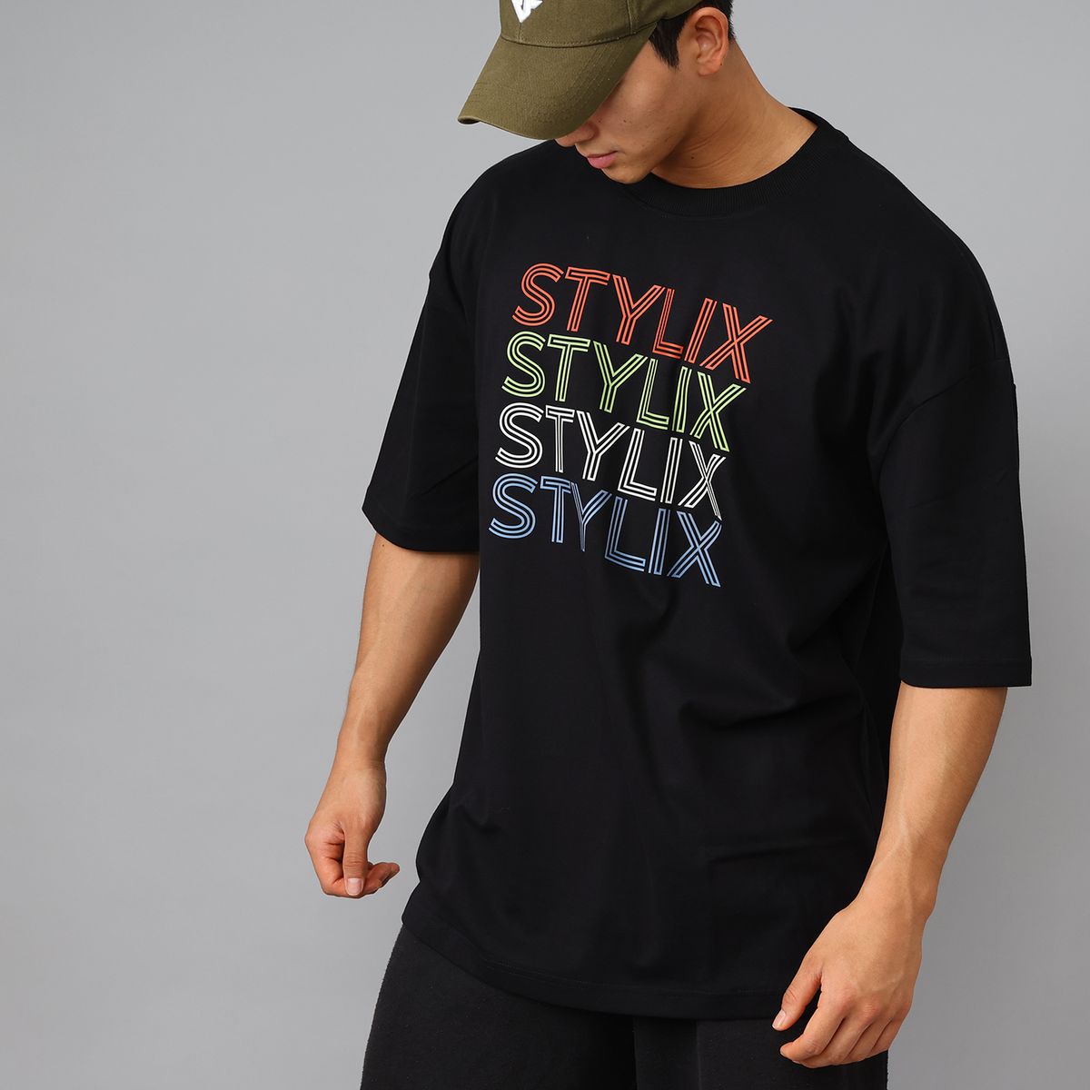 스타일릭스(STYLIX) 레터링A 순면 오버핏 반팔 티셔츠 3COLOR