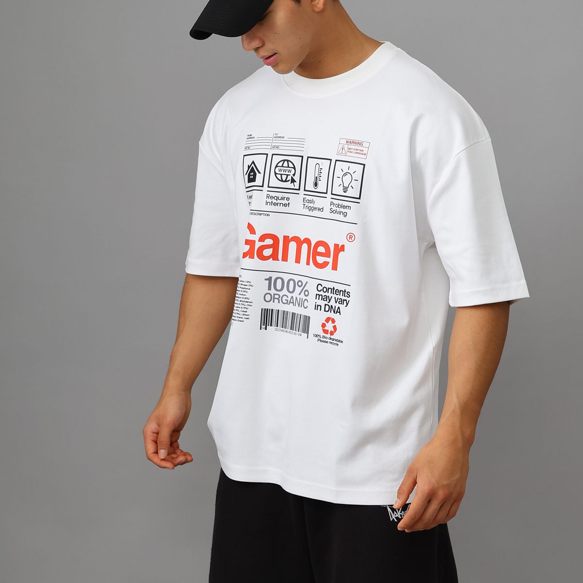 스타일릭스(STYLIX) 게이머 순면 오버핏 반팔 티셔츠 2COLOR