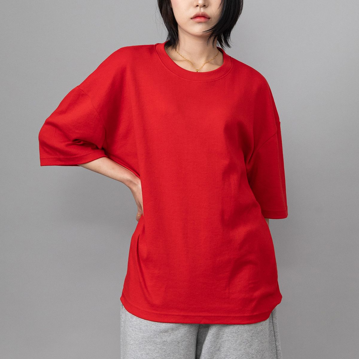 스타일릭스(STYLIX) 무지 순면 오버핏 반팔 티셔츠 4COLOR