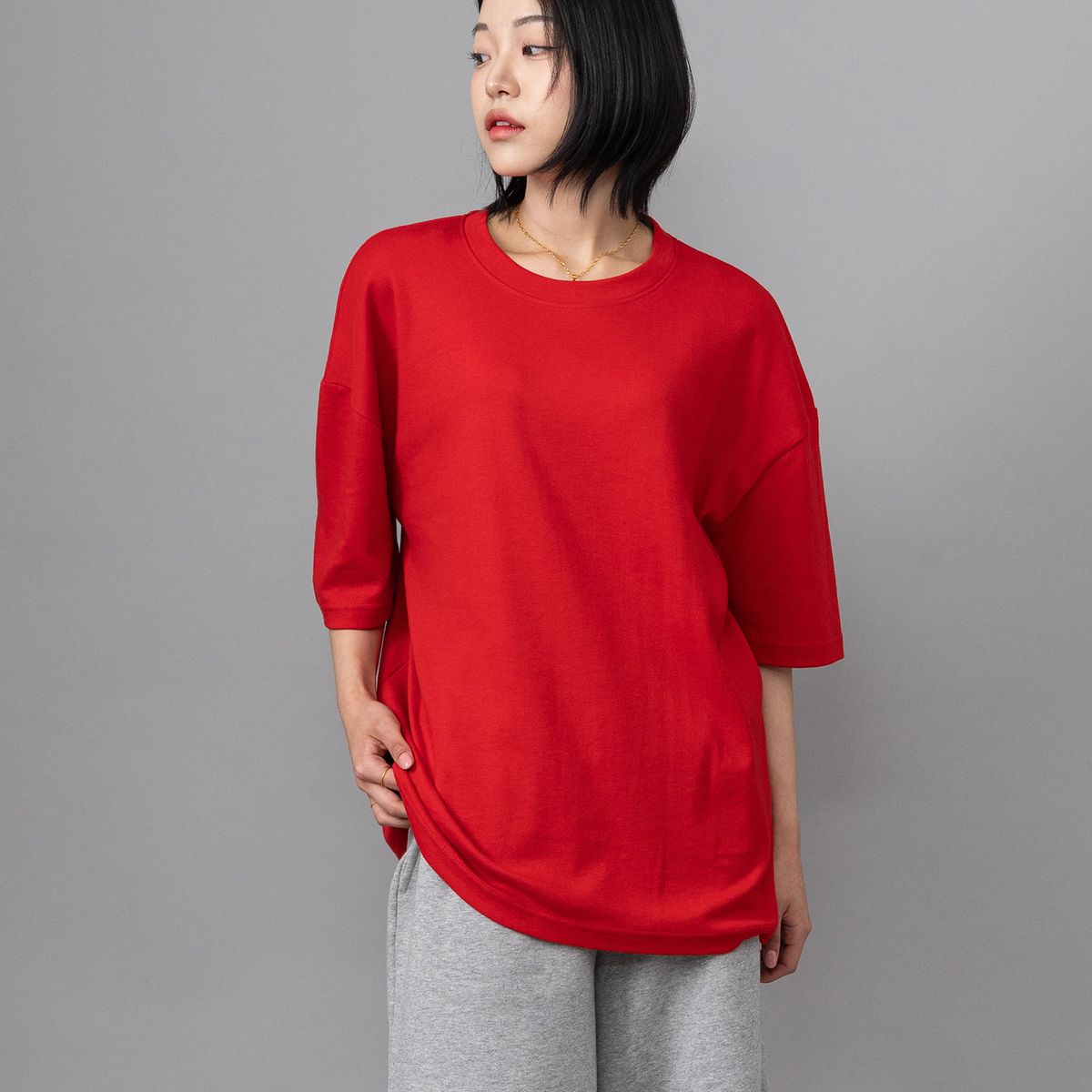 스타일릭스(STYLIX) 무지 순면 오버핏 반팔 티셔츠 4COLOR