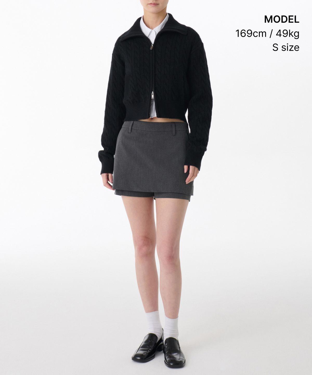 무신사 스탠다드 우먼(MUSINSA STANDARD WOMAN) 우먼즈 케이블 니트 집업 [블랙]