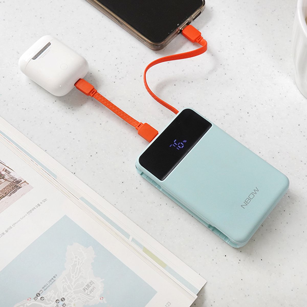 엔보우(NBOW) 고속충전 10000mAh 보조배터리 P10