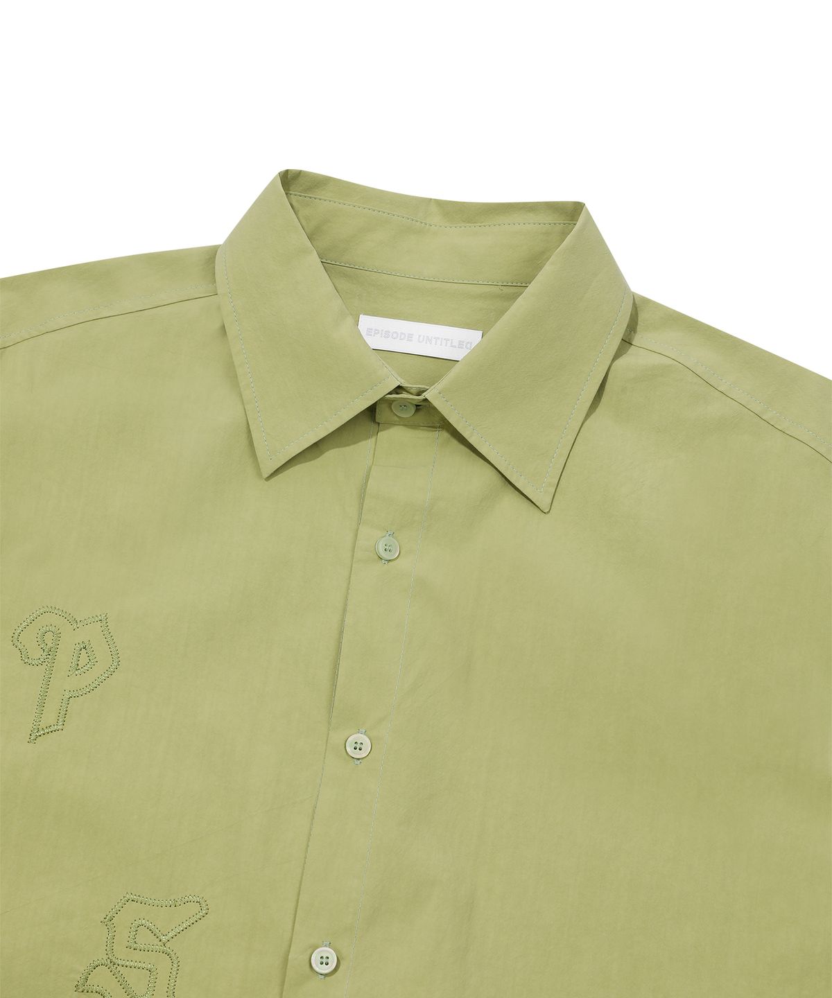 에피소드 언타이틀(EPISODE UNTITLED) LOGO PATCH APPLIQUE HALF SLEEVES SHIRTS_GREEN