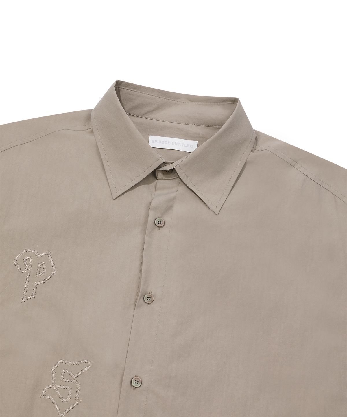 에피소드 언타이틀(EPISODE UNTITLED) LOGO PATCH APPLIQUE HALF SLEEVES SHIRTS_BROWN