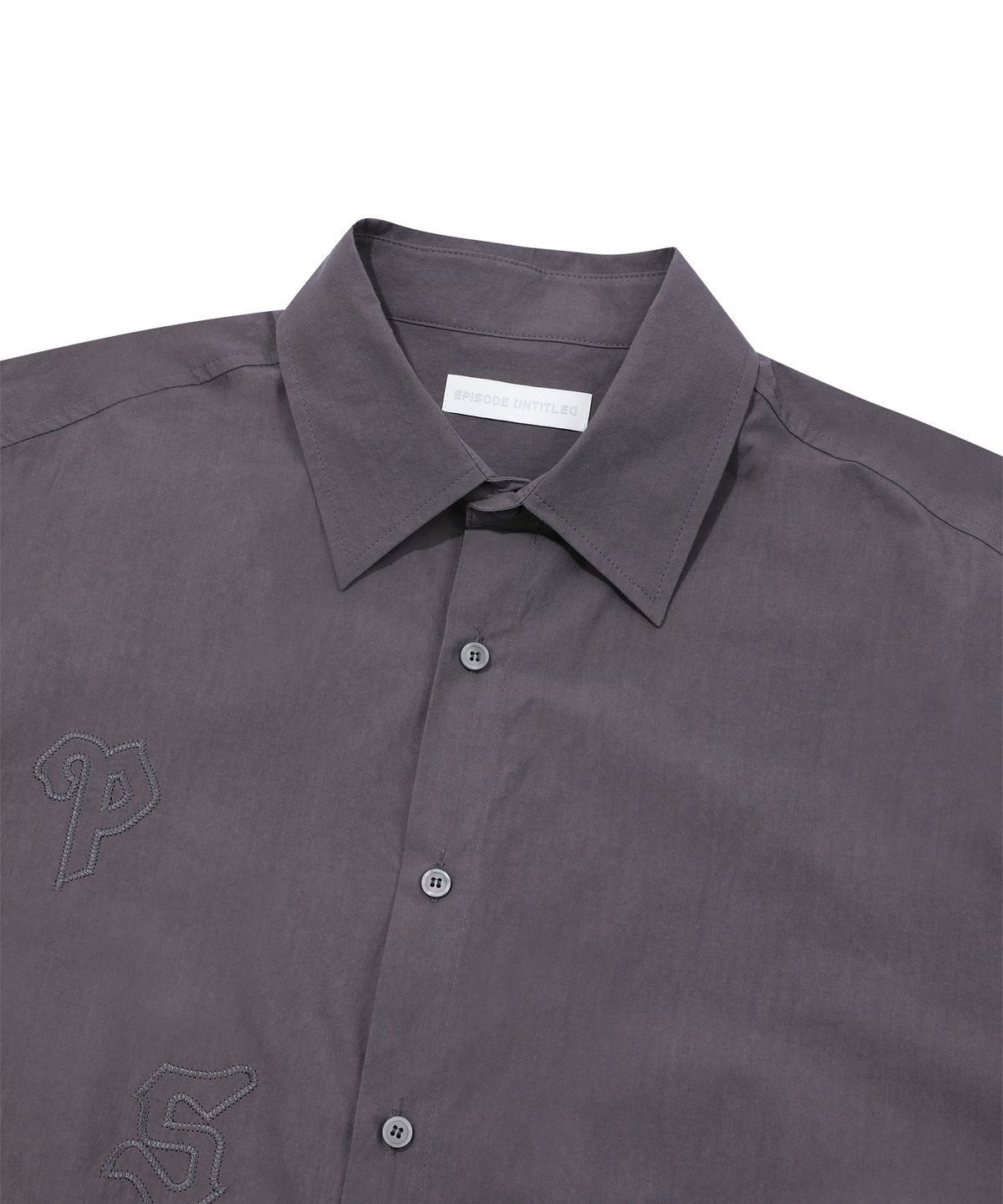 에피소드 언타이틀(EPISODE UNTITLED) LOGO PATCH APPLIQUE HALF SLEEVES SHIRTS_CHARCOAL