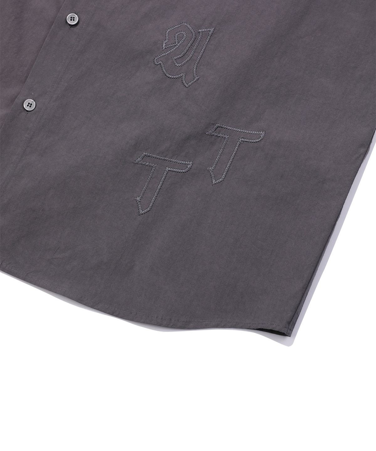 에피소드 언타이틀(EPISODE UNTITLED) LOGO PATCH APPLIQUE HALF SLEEVES SHIRTS_CHARCOAL