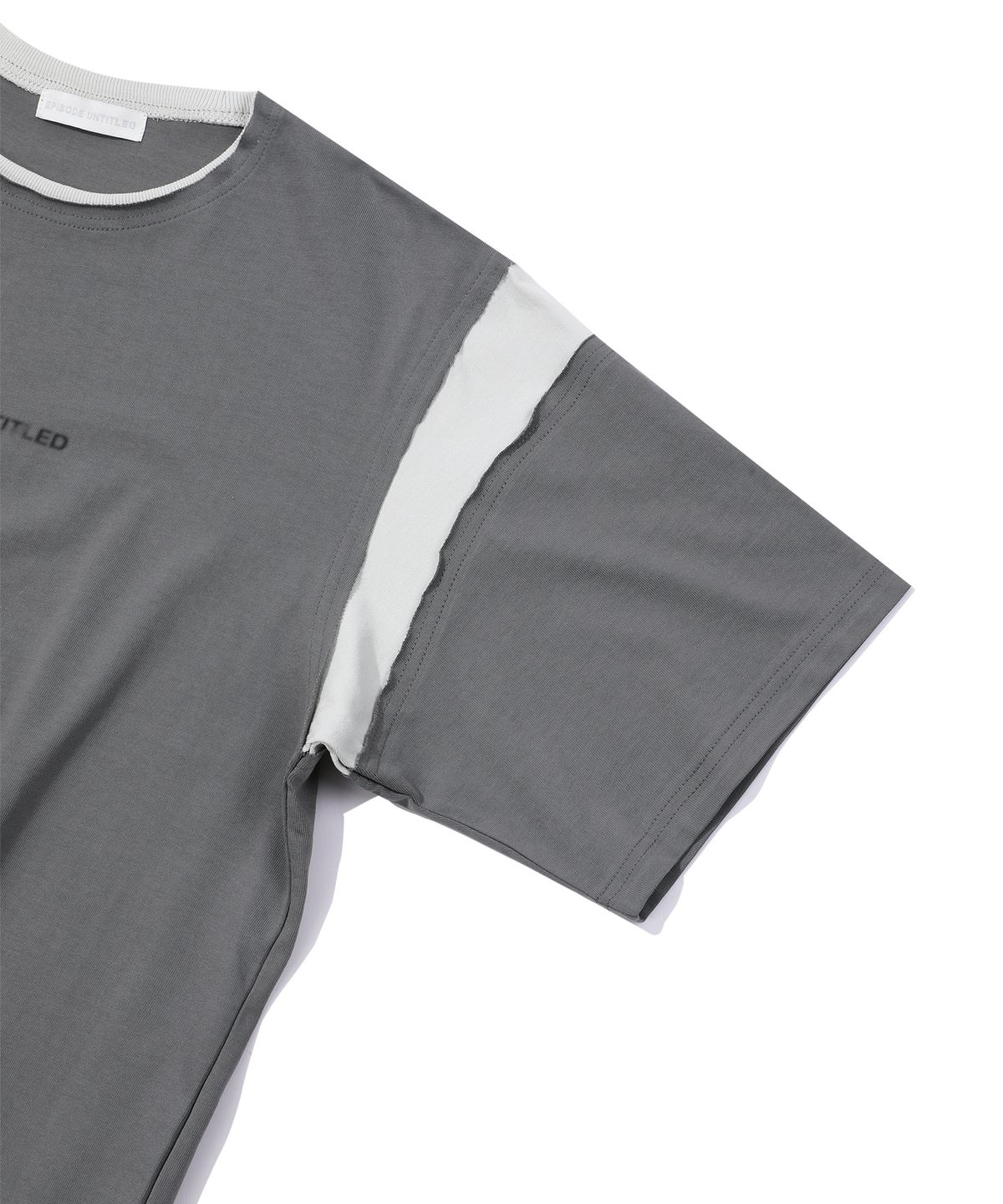 에피소드 언타이틀(EPISODE UNTITLED) MATCH COLORS LOGO PRINT T-SHIRT_DARK GREY