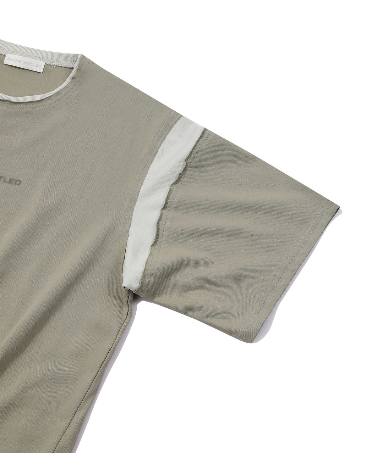 에피소드 언타이틀(EPISODE UNTITLED) MATCH COLORS LOGO PRINT T-SHIRT_MINT KHAKI