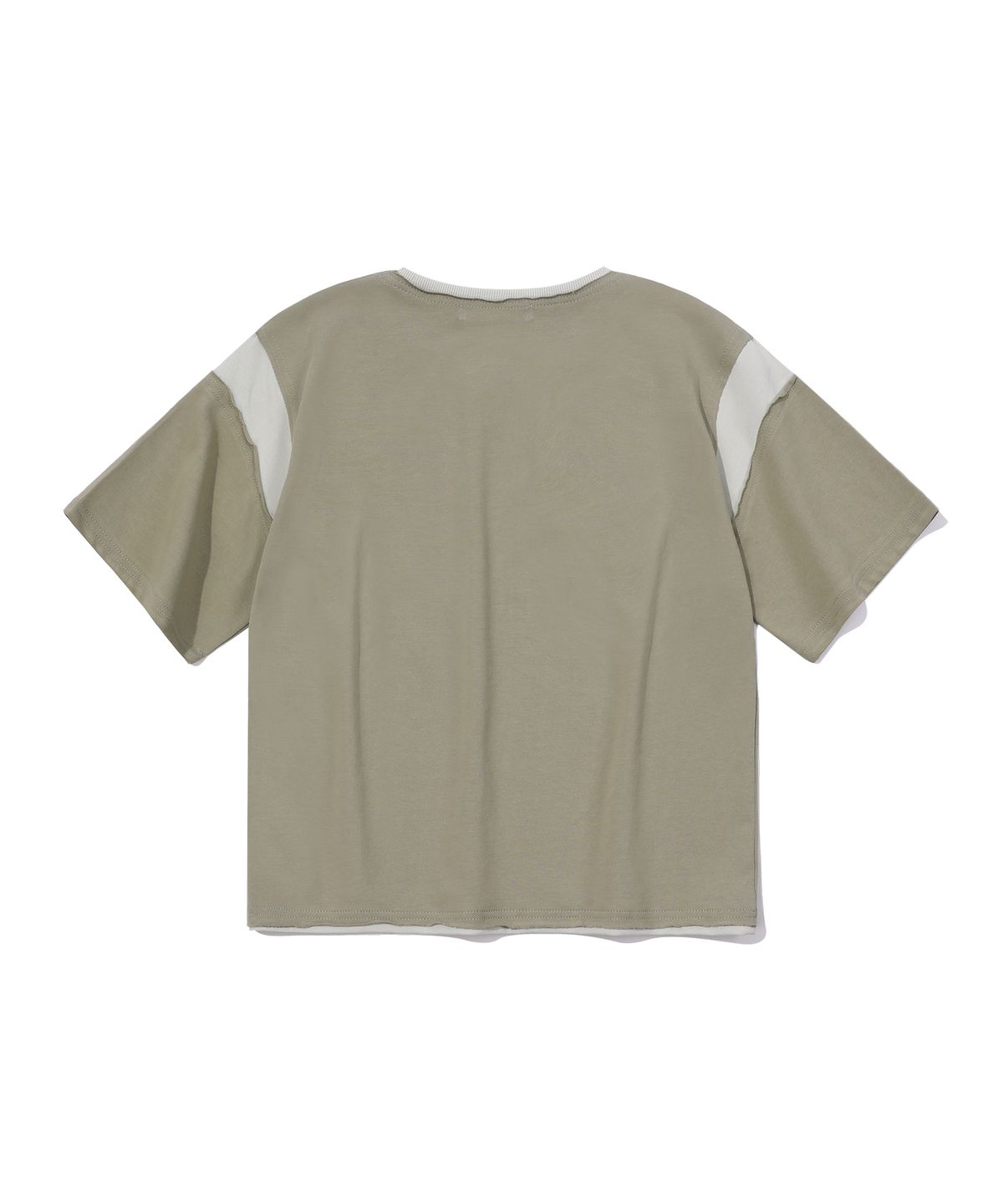 에피소드 언타이틀(EPISODE UNTITLED) CROP MATCH COLORS LOGO PRINT T-SHIRT_MINT KHAKI