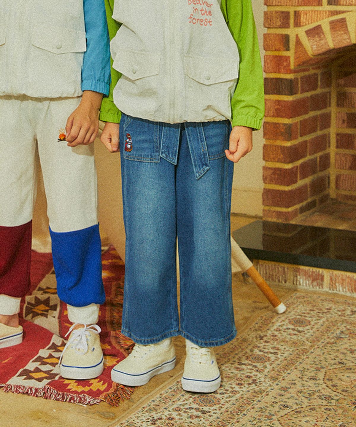 미니도우(MINIDOU) 배니 리본 아동 청바지