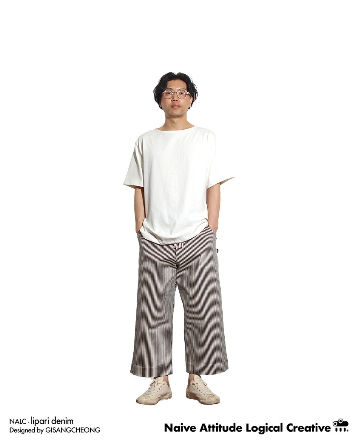 날씨(NALC) 리파리 스트라이프 데님 팬츠