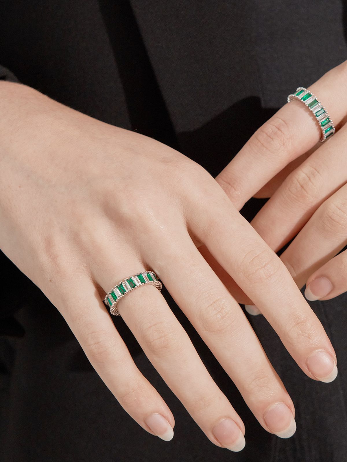 가이거주얼리(GEIGERJEWELRY) 그린 바게트 반지 GISVWR013