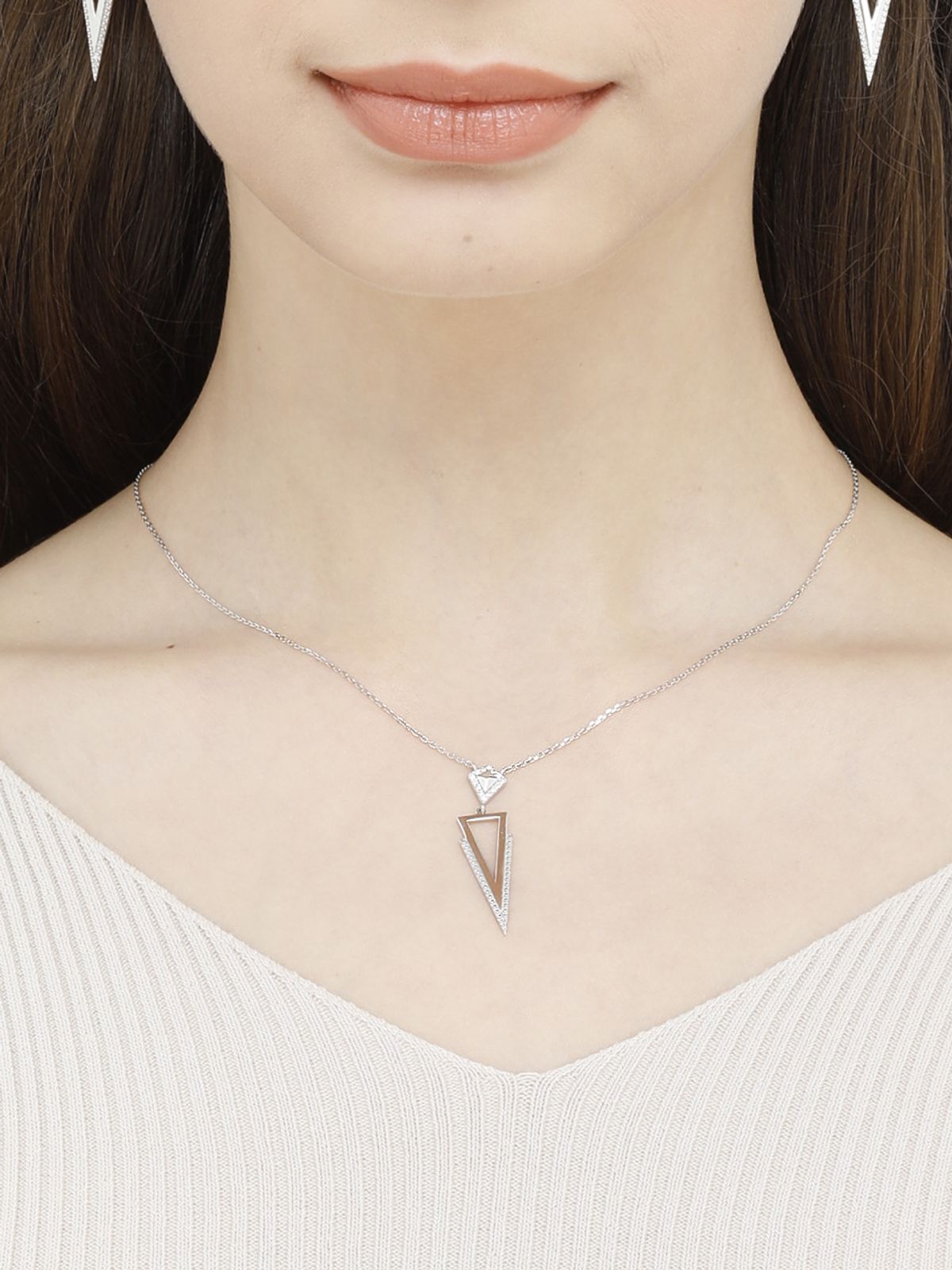 가이거주얼리(GEIGERJEWELRY) 포인트 드롭 실버 목걸이 GISVNN002