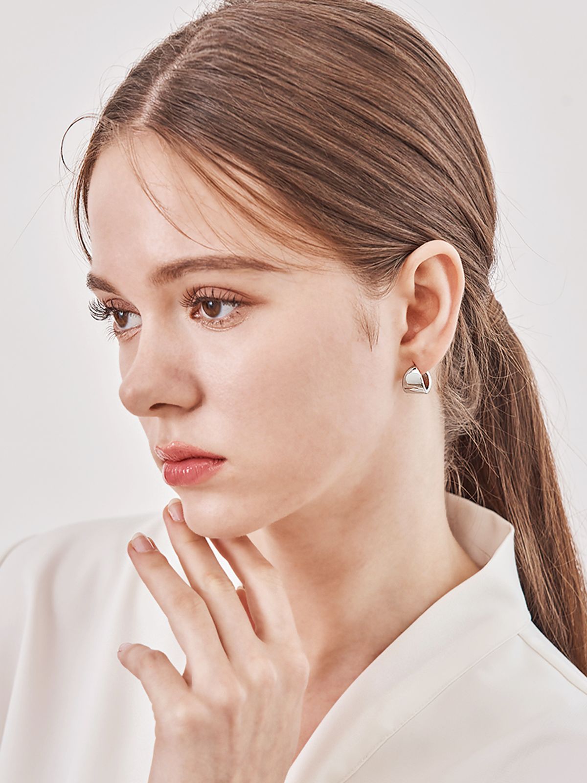 가이거주얼리(GEIGERJEWELRY) 물방울 포인트 데일리 원터치 귀걸이 GISVEE153 (실버925 PIN)