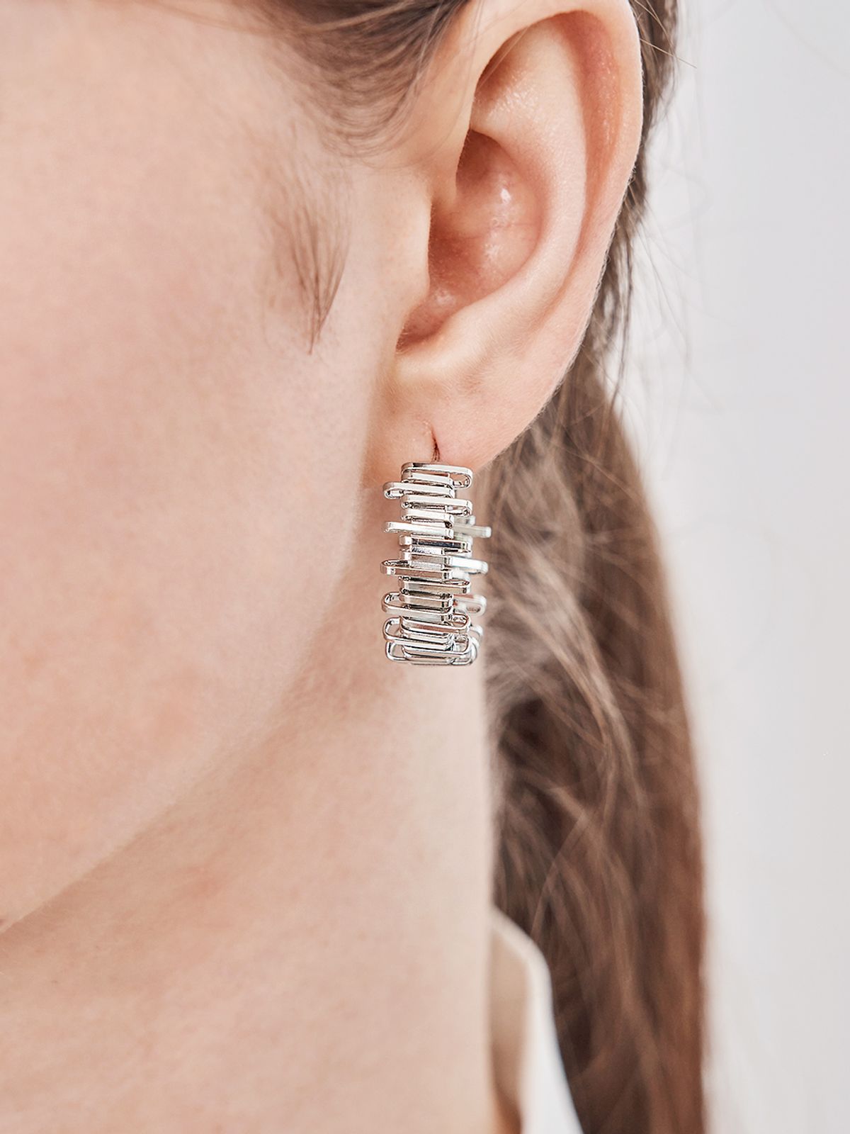 가이거주얼리(GEIGERJEWELRY) 빅사이즈 라인 링 귀걸이 GISVEE150 (실버925 PIN)