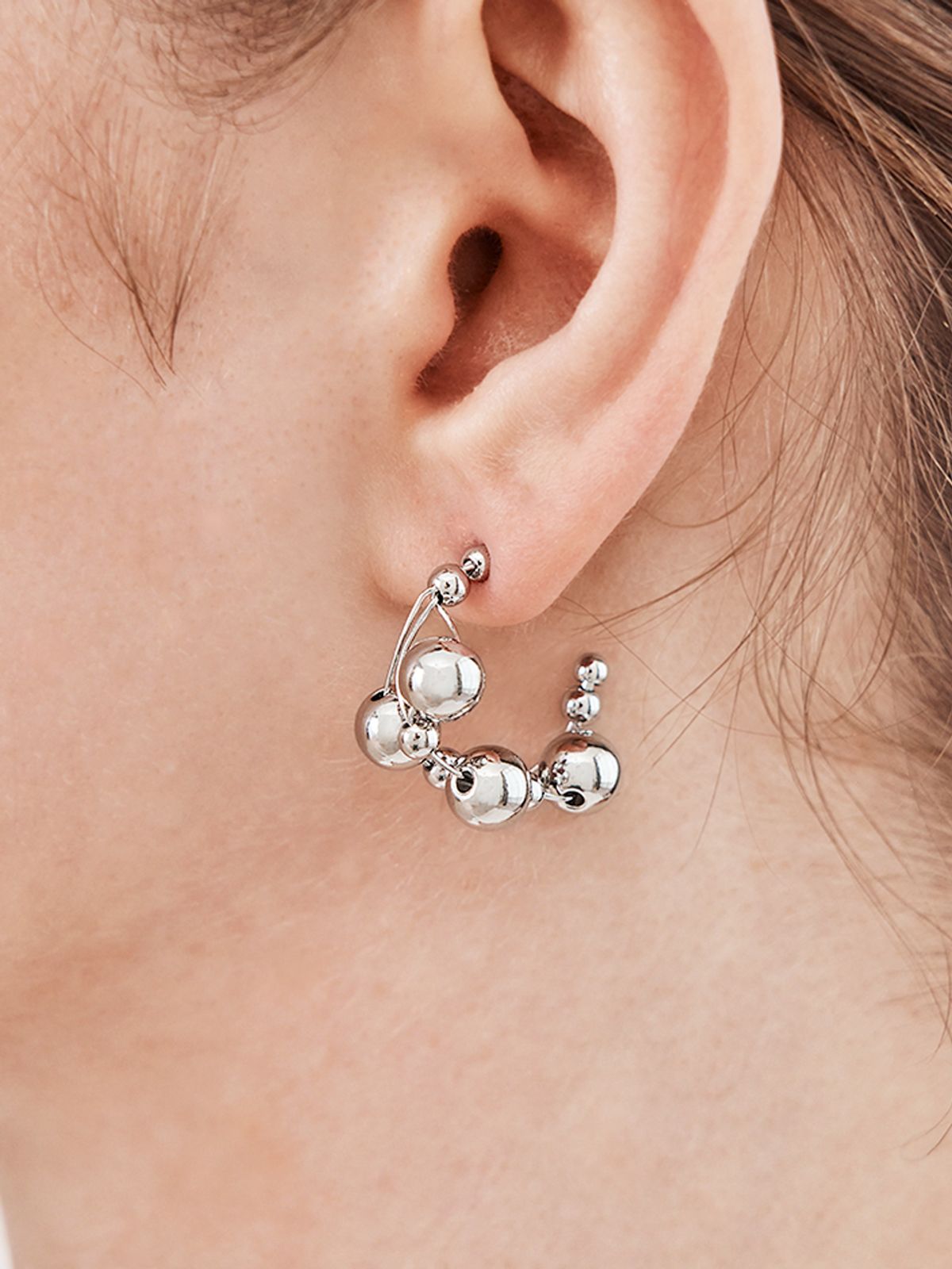 가이거주얼리(GEIGERJEWELRY) 빅사이즈 멀티 볼 귀걸이 GISVEE146 (실버925 PIN)
