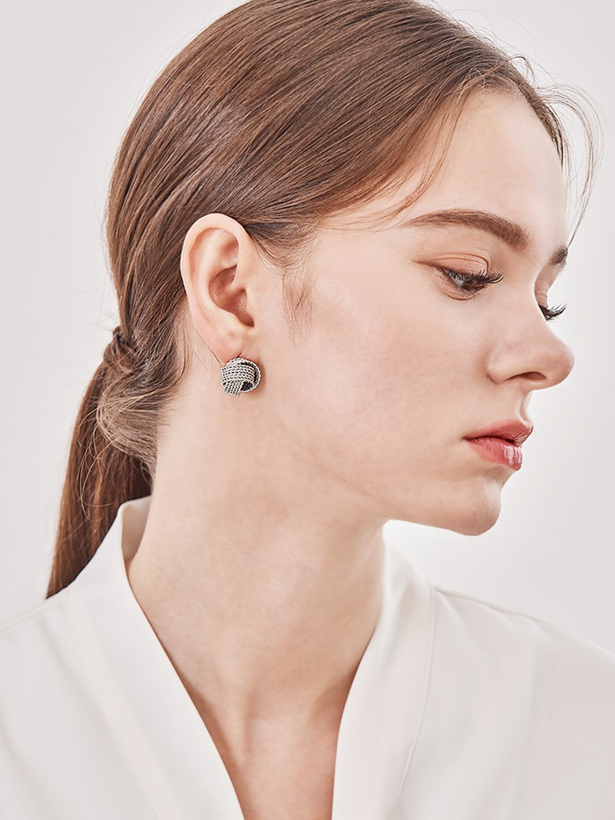 가이거주얼리(GEIGERJEWELRY) 꼬임체인 볼드 귀걸이 GISVEE145 (실버925 PIN)