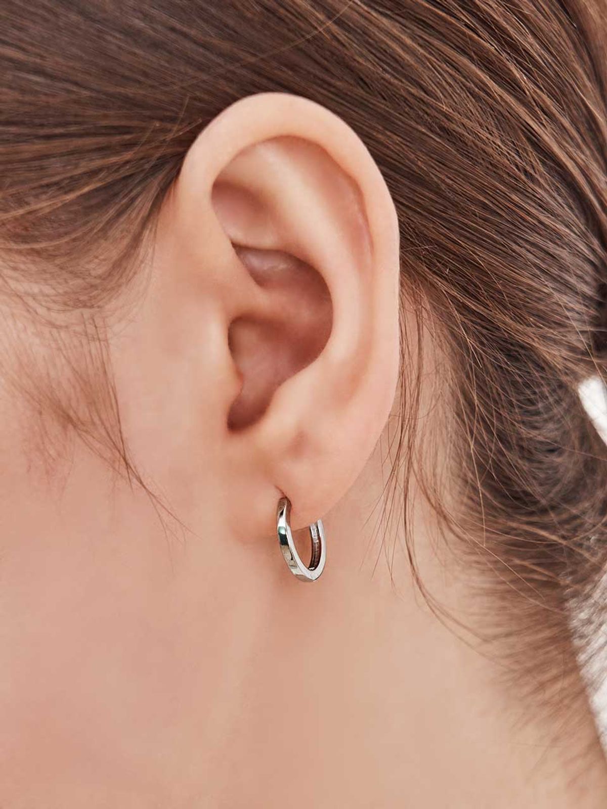 가이거주얼리(GEIGERJEWELRY) 심플 베이직 원터치 링 귀걸이 GISVEE139 (실버925 PIN)