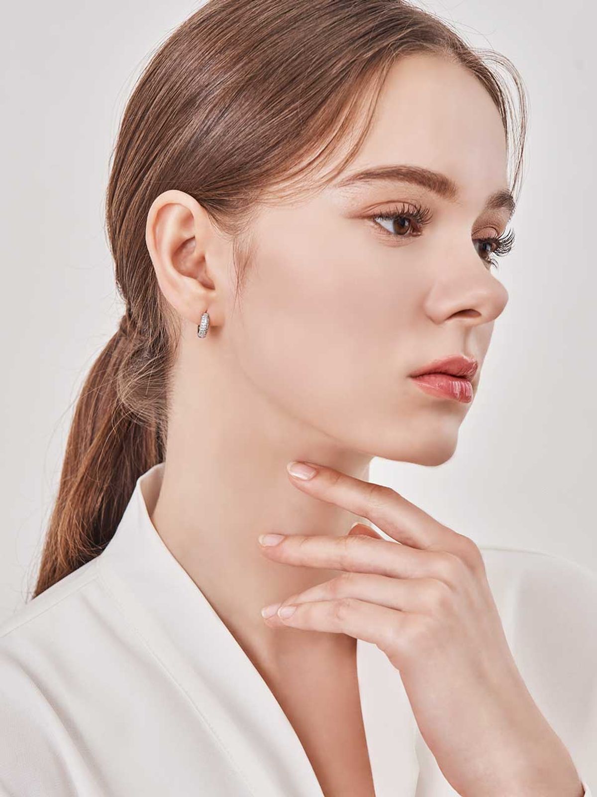 가이거주얼리(GEIGERJEWELRY) 파인 볼드 원터치 링 귀걸이  GISVEE138 (실버925 PIN)