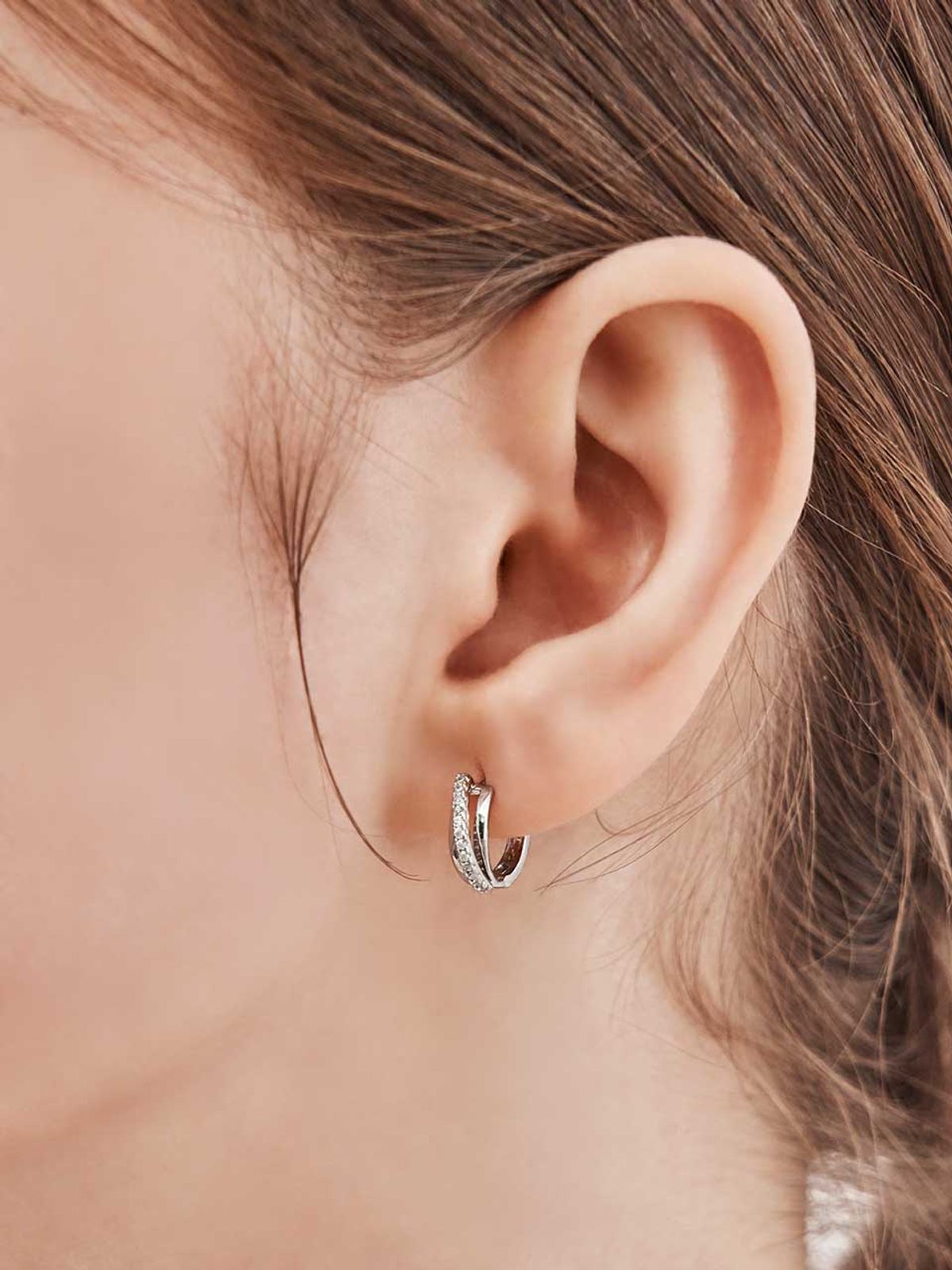 가이거주얼리(GEIGERJEWELRY) 크로스 포인트 원터치 귀걸이 GISVEE136 (실버925 PIN)
