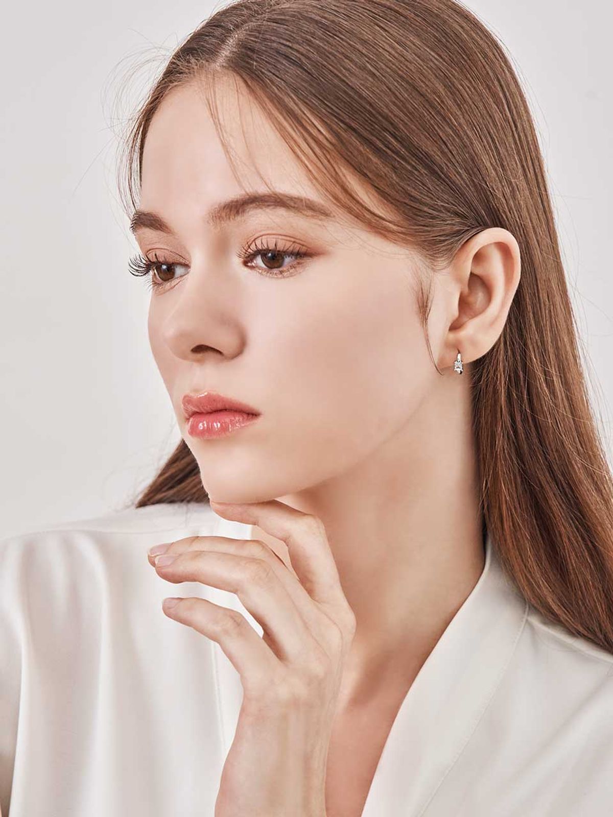가이거주얼리(GEIGERJEWELRY) 사각스톤 원터치 링 귀걸이 GISVEE133 (실버925 PIN)