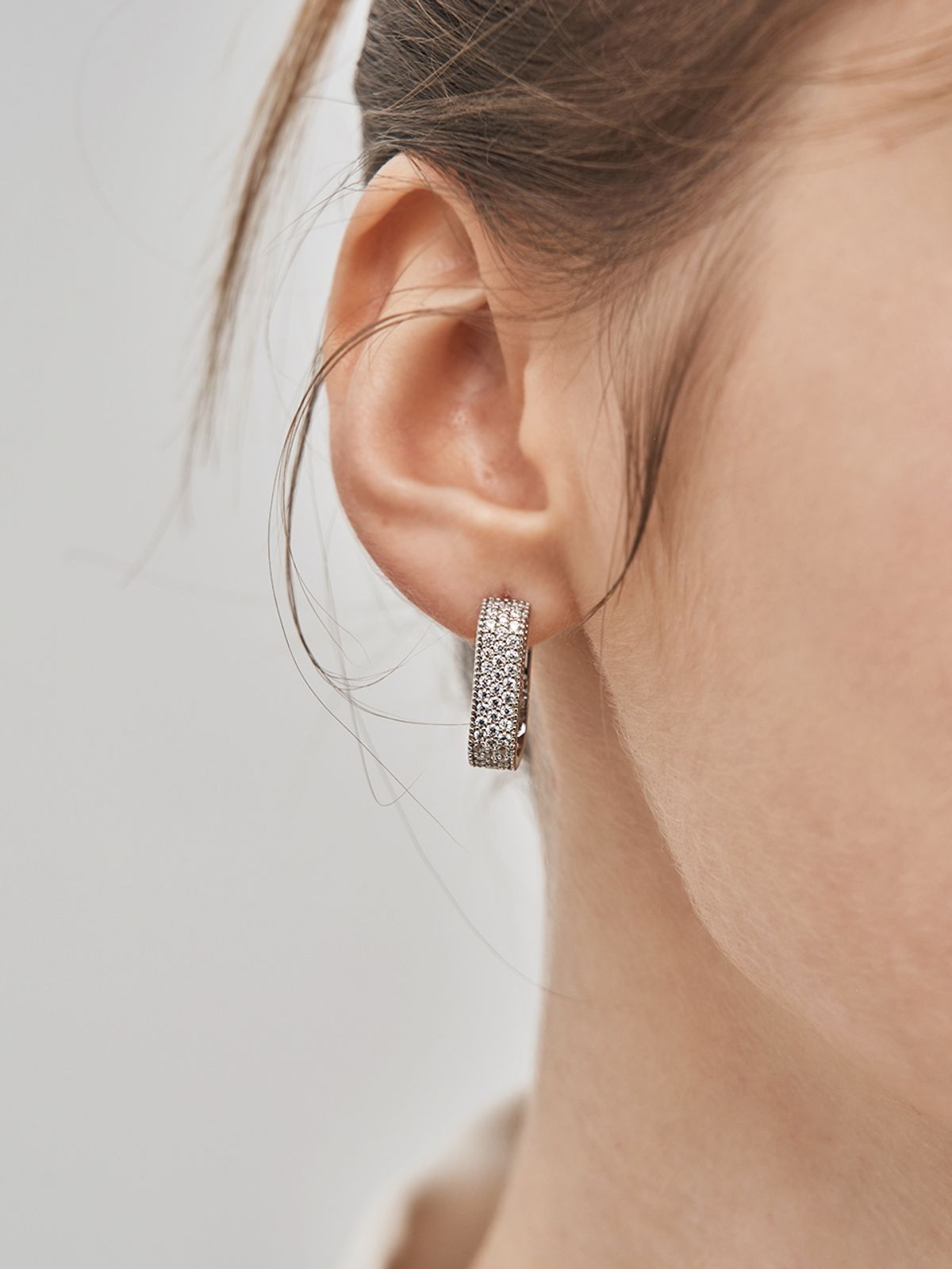 가이거주얼리(GEIGERJEWELRY) 빅사이즈 원터치 파인 귀걸이 GISVEE124 (실버925 PIN)