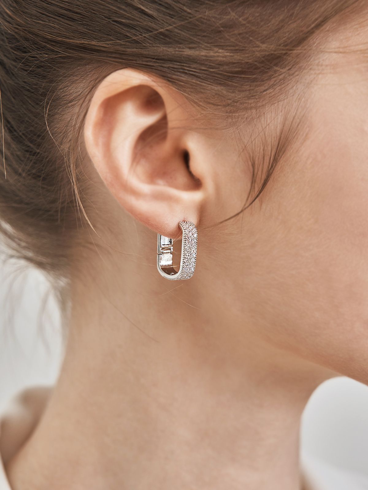 가이거주얼리(GEIGERJEWELRY) 빅사이즈 원터치 파인 귀걸이 GISVEE124 (실버925 PIN)