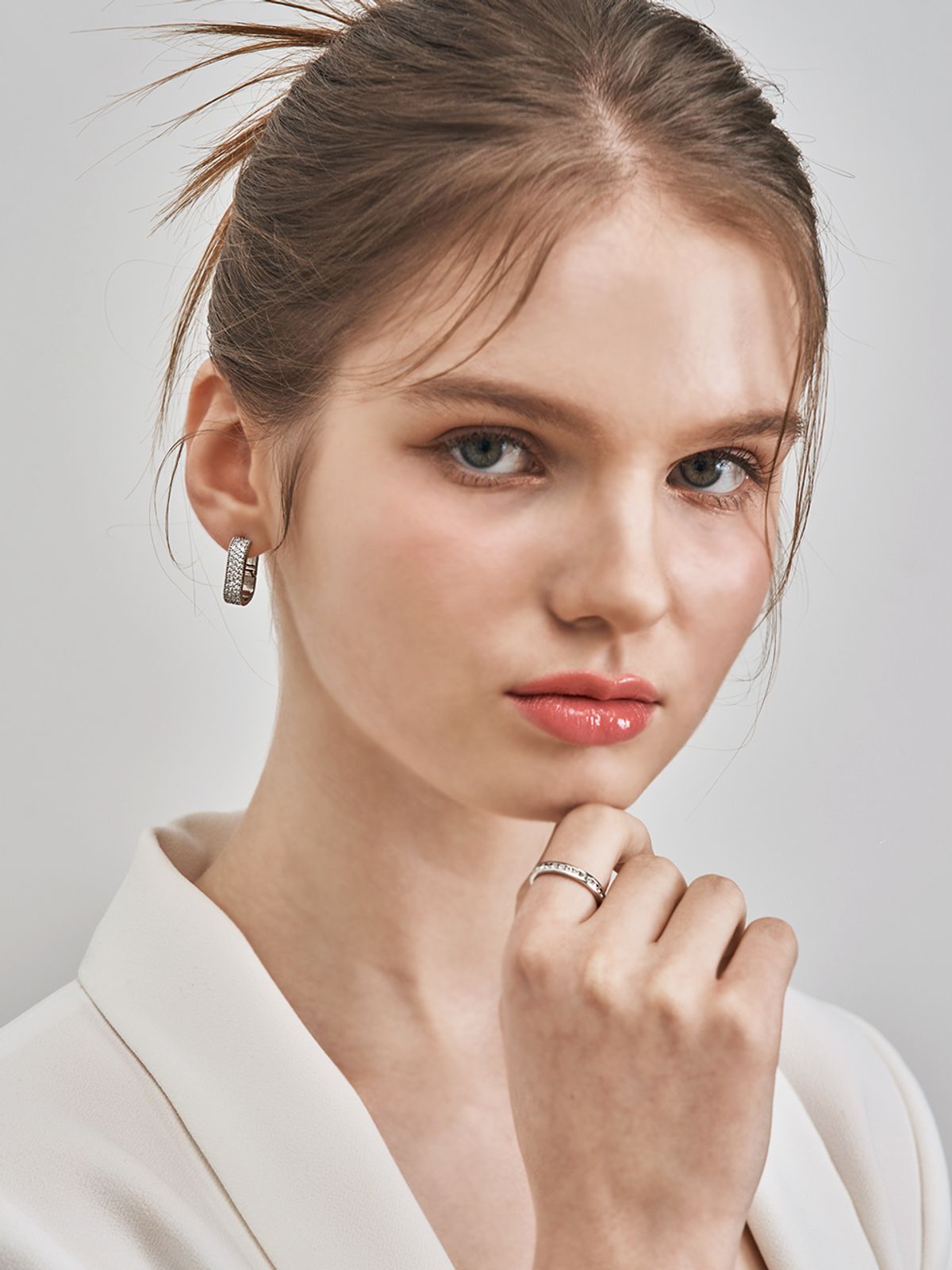 가이거주얼리(GEIGERJEWELRY) 빅사이즈 원터치 파인 귀걸이 GISVEE124 (실버925 PIN)