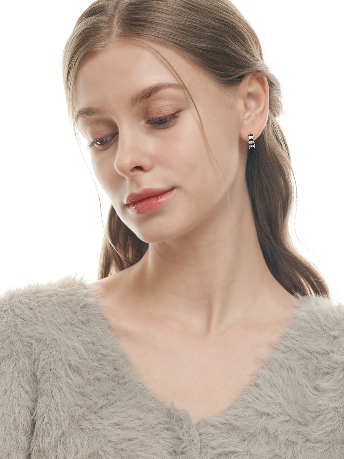 가이거주얼리(GEIGERJEWELRY) 블루 바게트 귀걸이 GISVEE132 (실버925 PIN)