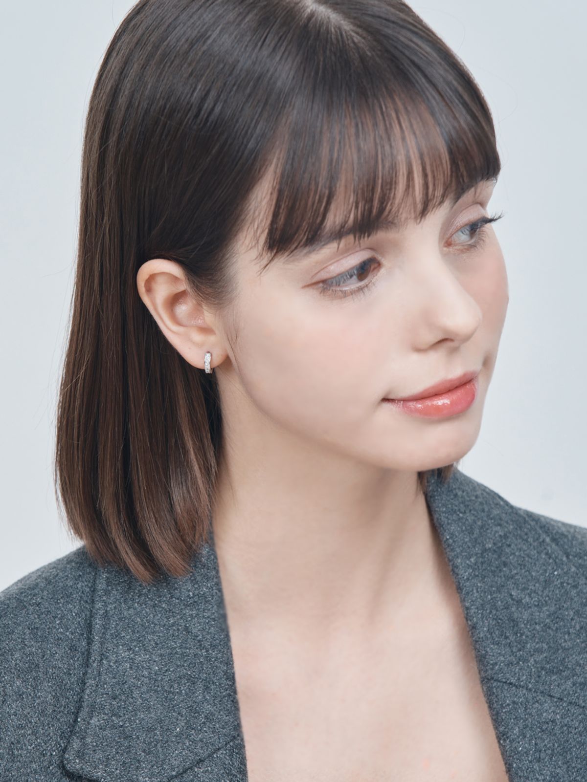 가이거주얼리(GEIGERJEWELRY) 스퀘어 큐빅 원터치 귀걸이 GISVEE131 (실버925 PIN)