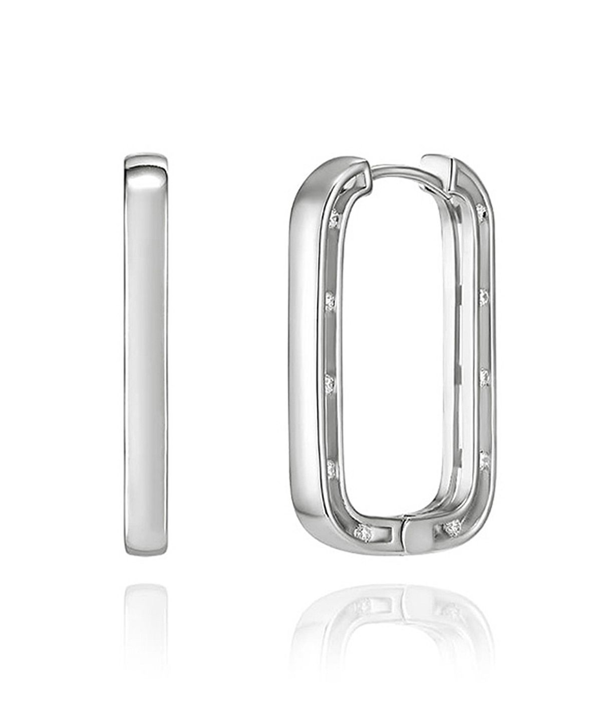 가이거주얼리(GEIGERJEWELRY) 라운스퀘어 원터치 귀걸이 GISVEE112 (실버925 PIN)