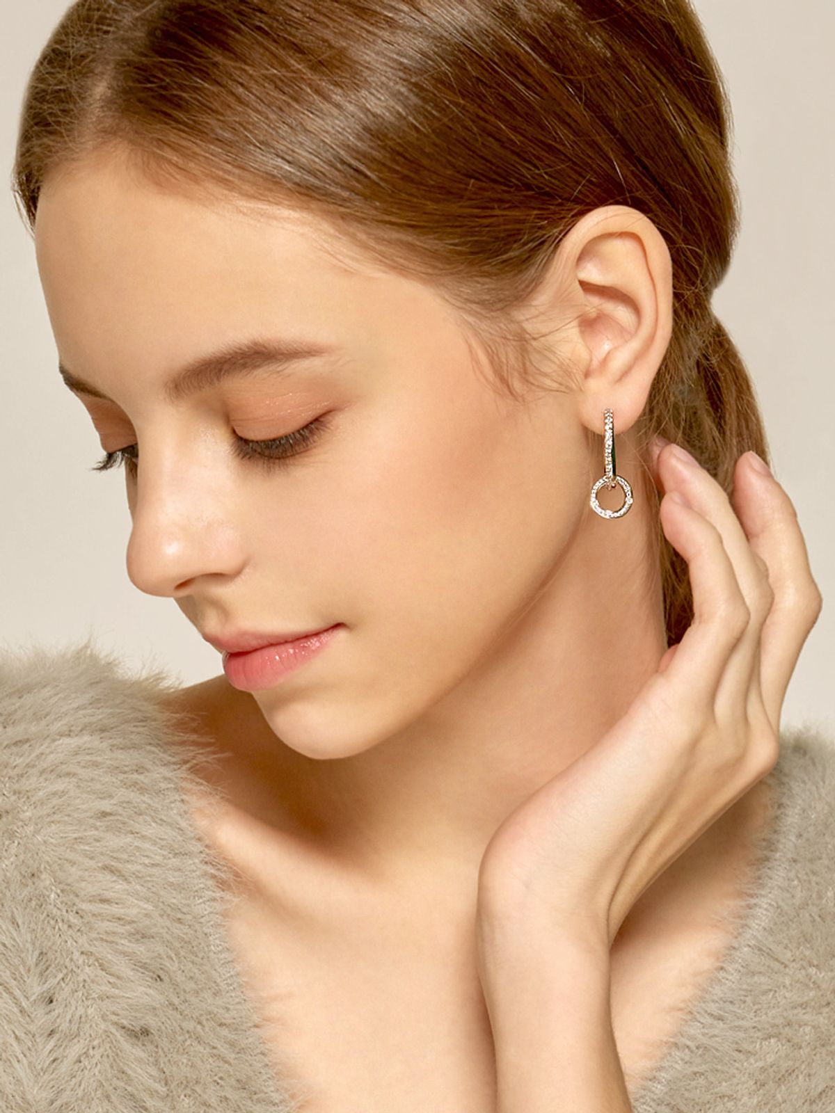 가이거주얼리(GEIGERJEWELRY) 써클큐 원터치 귀걸이 GISVEE107 (실버925 PIN)