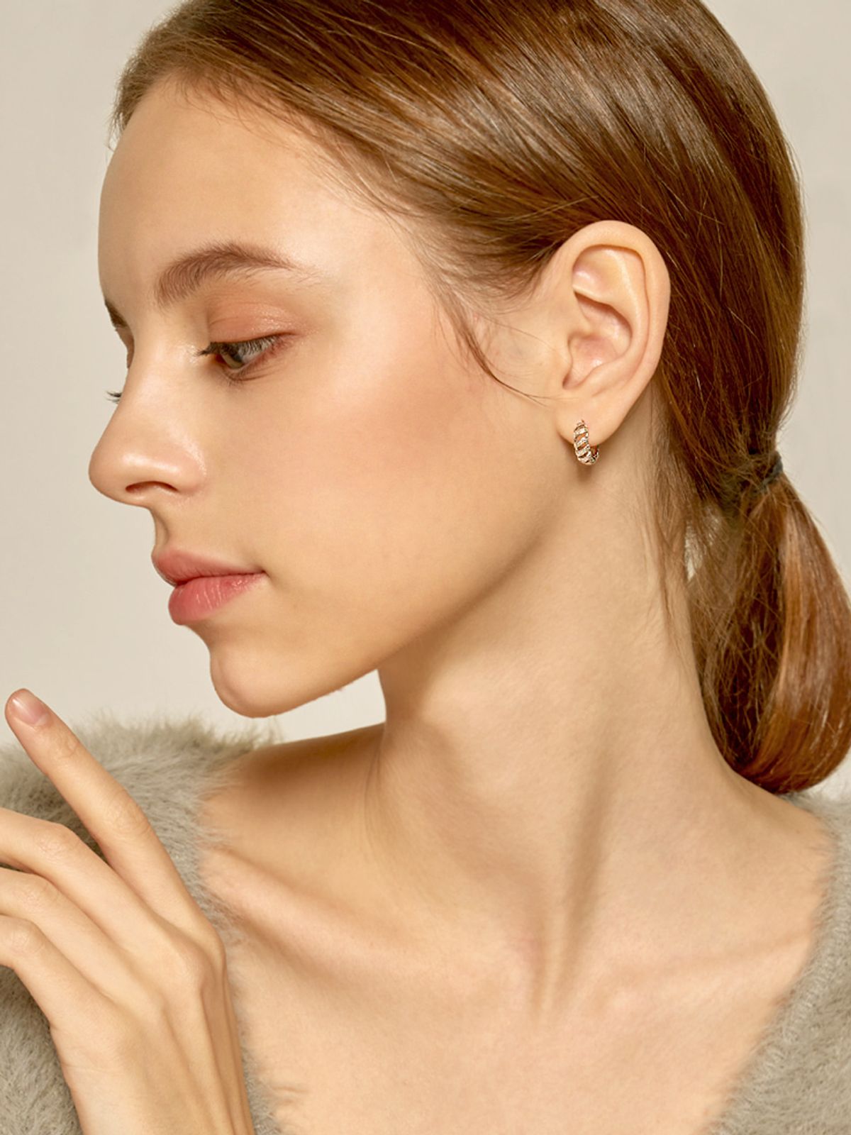 가이거주얼리(GEIGERJEWELRY) 모아레 원터치 귀걸이 GISVEE108 (실버925 PIN)