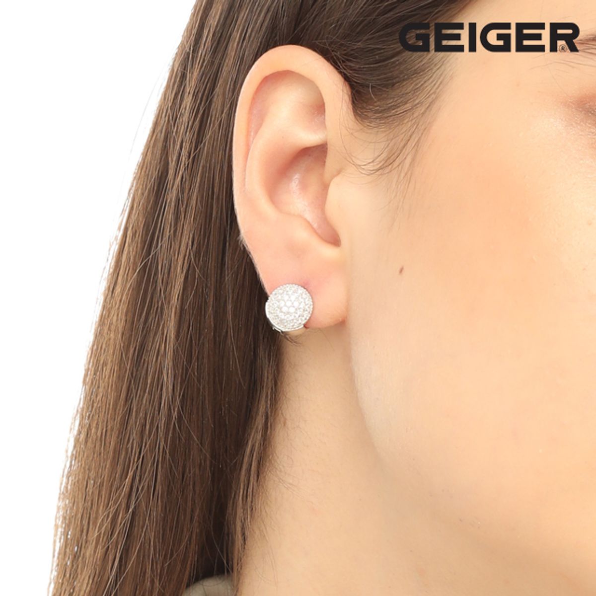 가이거주얼리(GEIGERJEWELRY) 볼륨 파베큐빅 귀걸이 GISVEE075 (실버925 PIN)