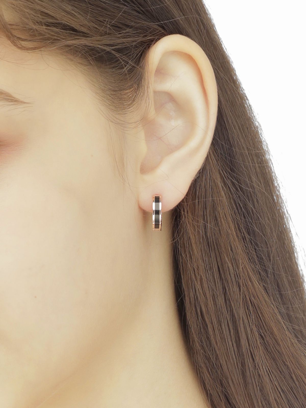 가이거주얼리(GEIGERJEWELRY) 18K GF 심플 블랙 링 귀걸이 GI8KPEE031