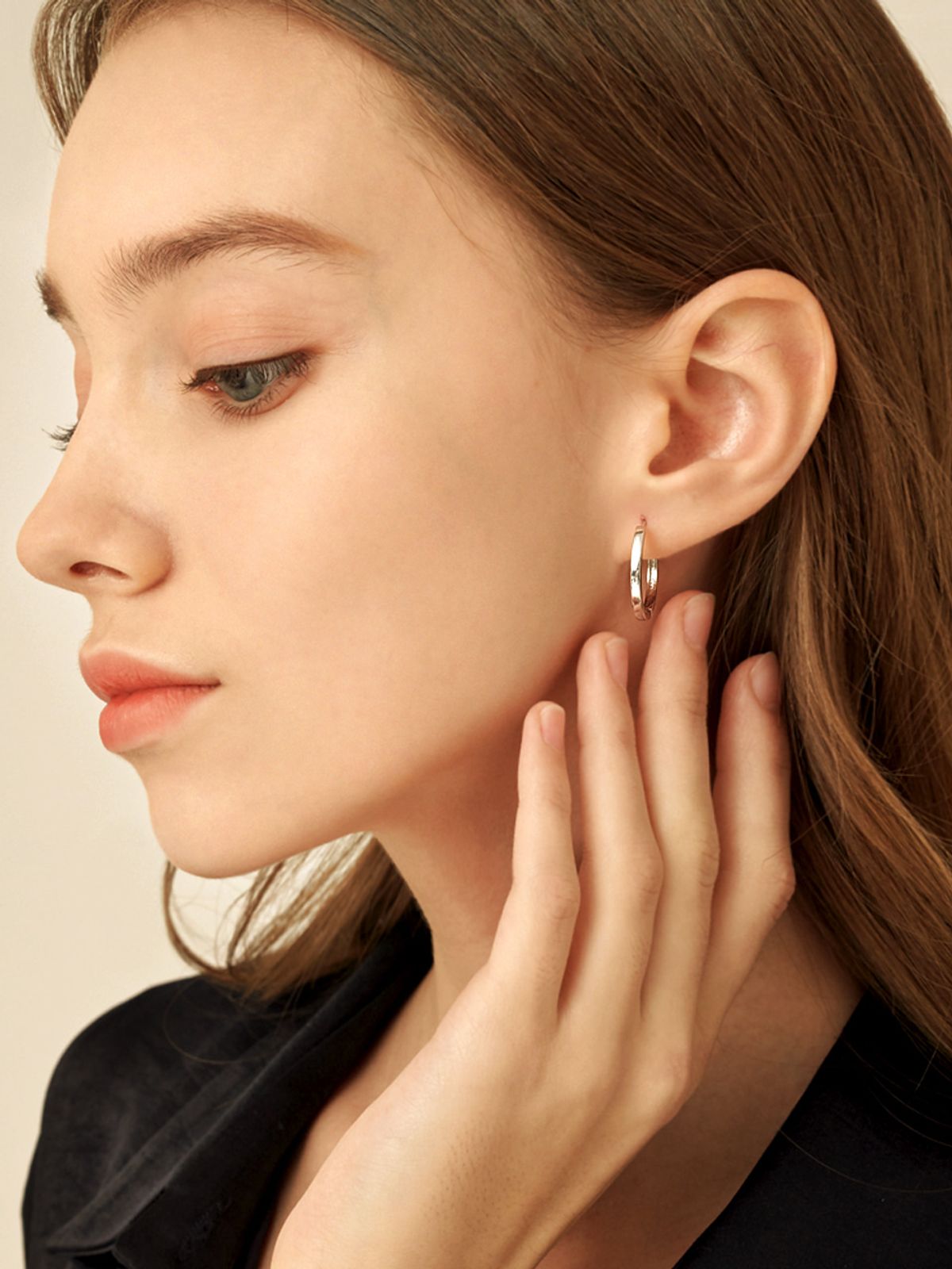 가이거주얼리(GEIGERJEWELRY) 플랫 원터치 귀걸이 GISVEE034 (실버925 PIN)