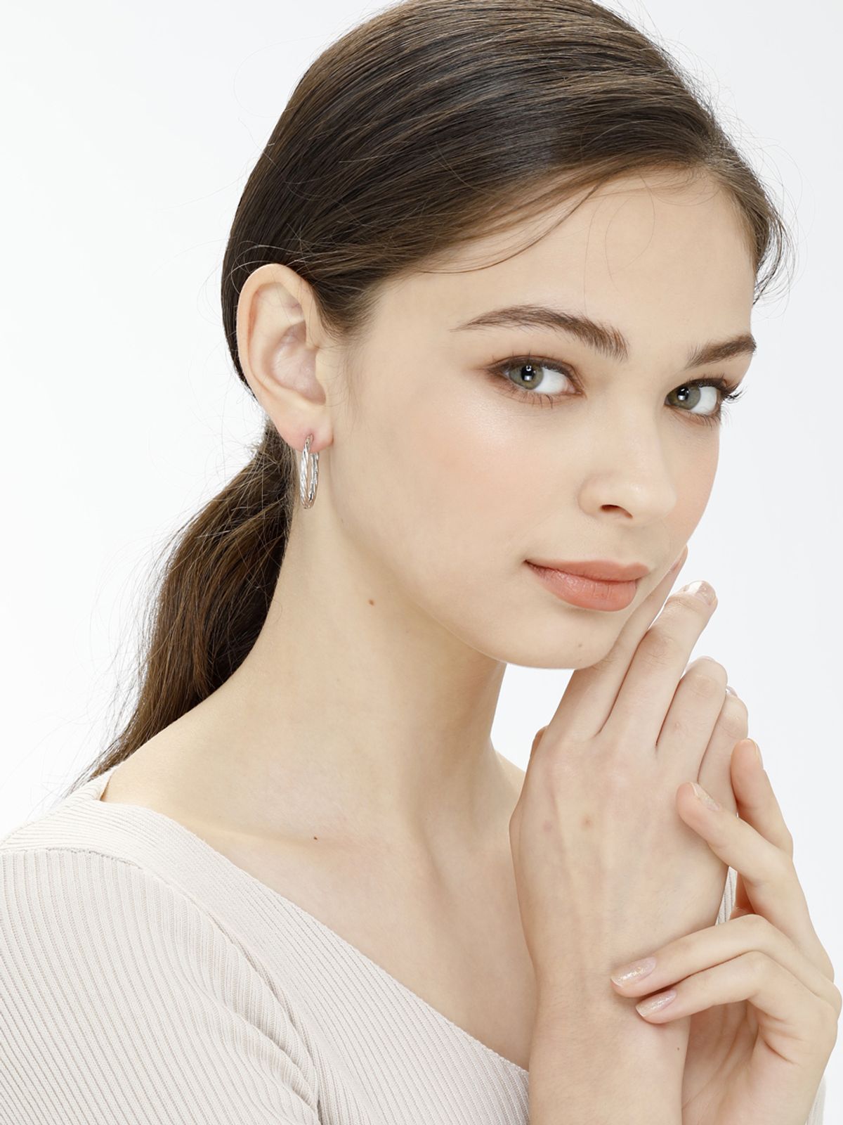 가이거주얼리(GEIGERJEWELRY) 볼륨 원터치 귀걸이 GISVEE029 (실버925 PIN)