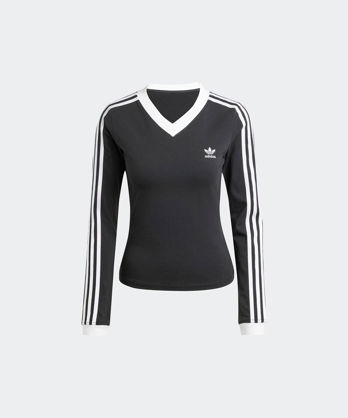 아디다스(ADIDAS) 브이넥 긴팔 셔츠 - 블랙 / IY7247