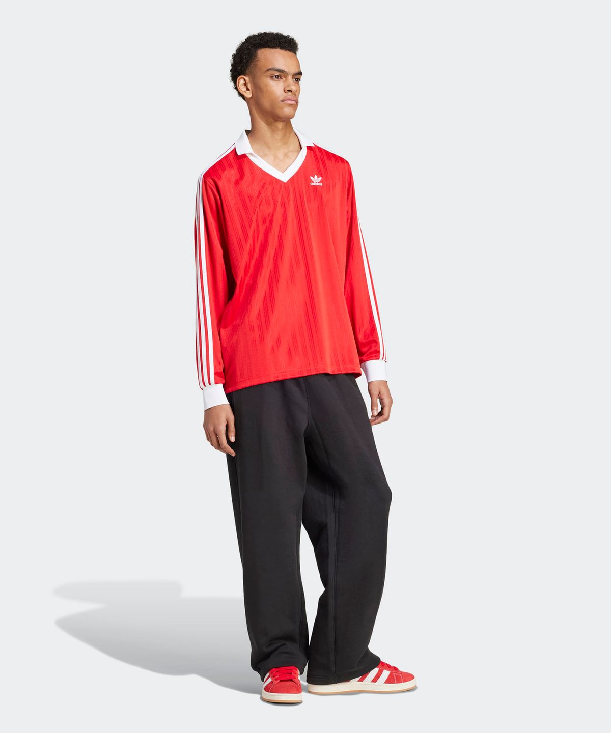 아디다스(ADIDAS) 피케 풋볼 긴팔 티 - 레드 / IX5226