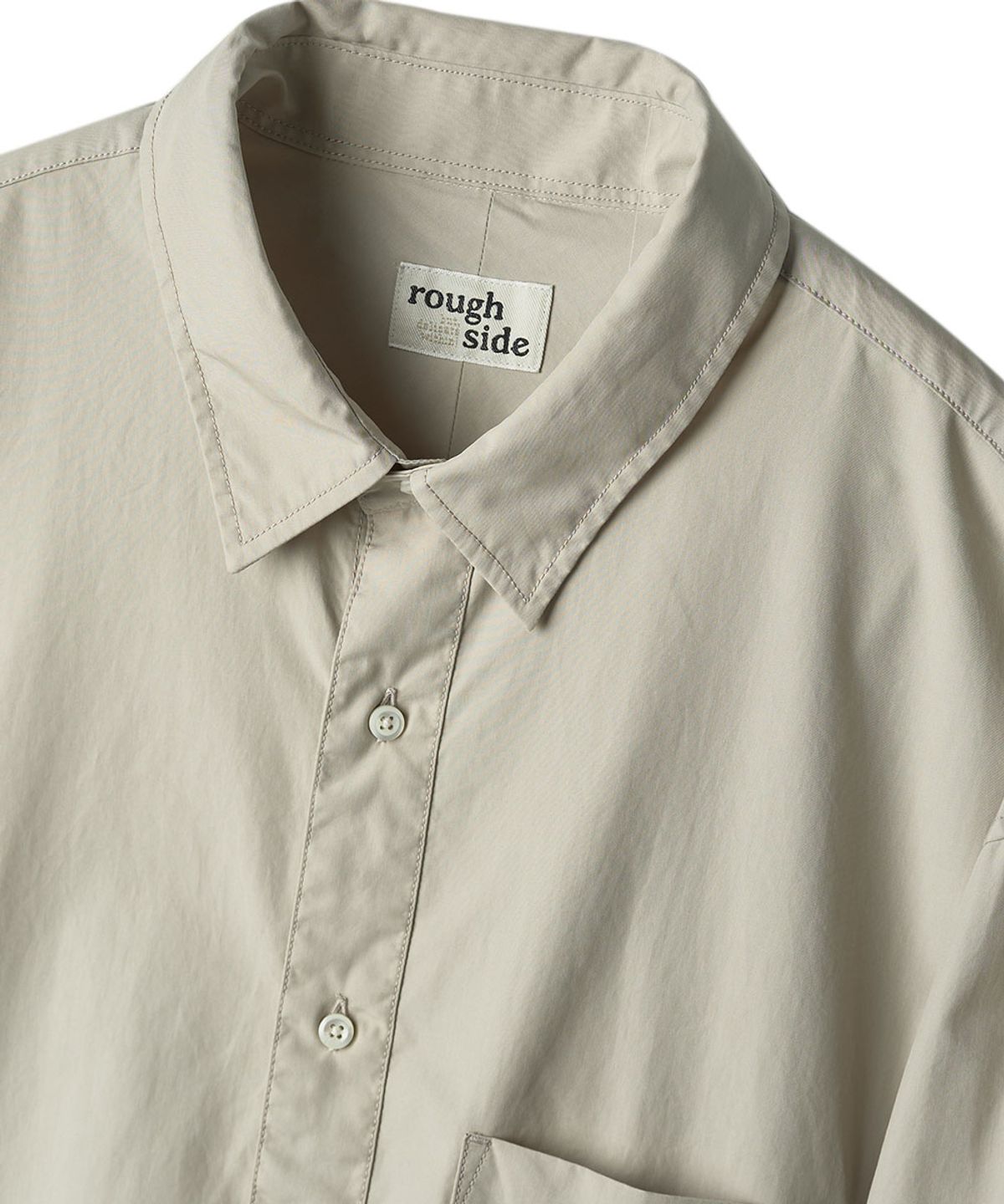 러프사이드(ROUGHSIDE) Shirring Shirt Oatmeal