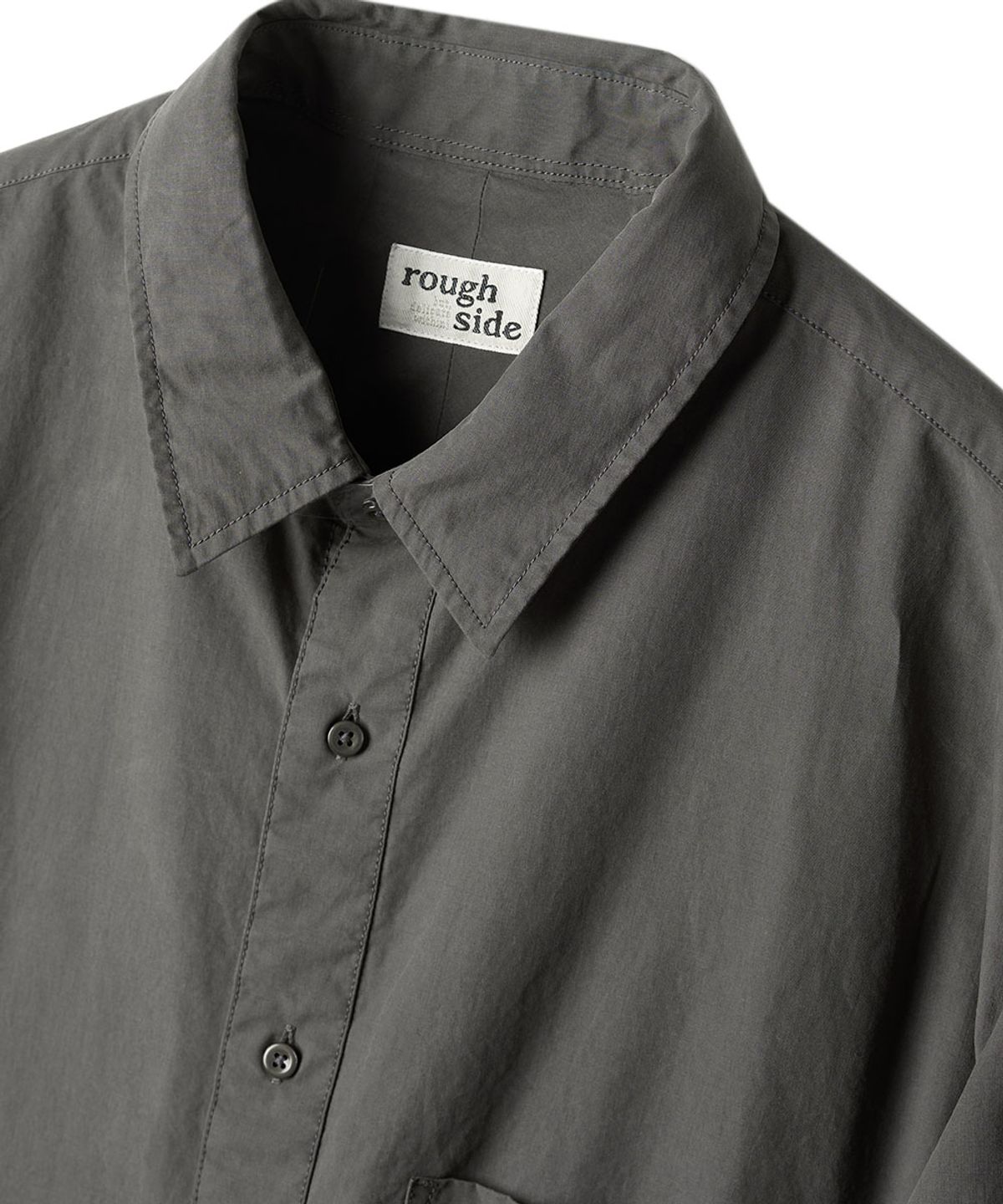 러프사이드(ROUGHSIDE) Shirring Shirt Charcoal