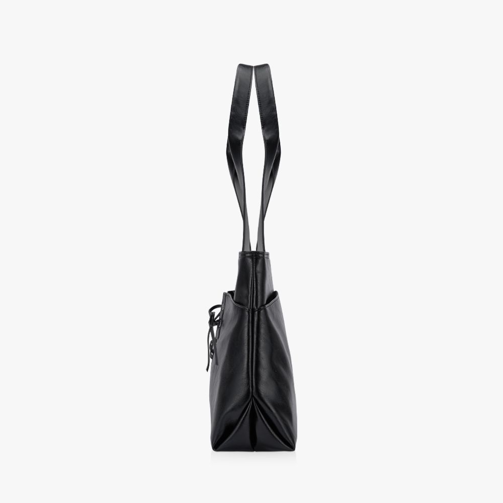 MUSINSA | FINDKAPOOR Ribbon tie big shoulder bag - black