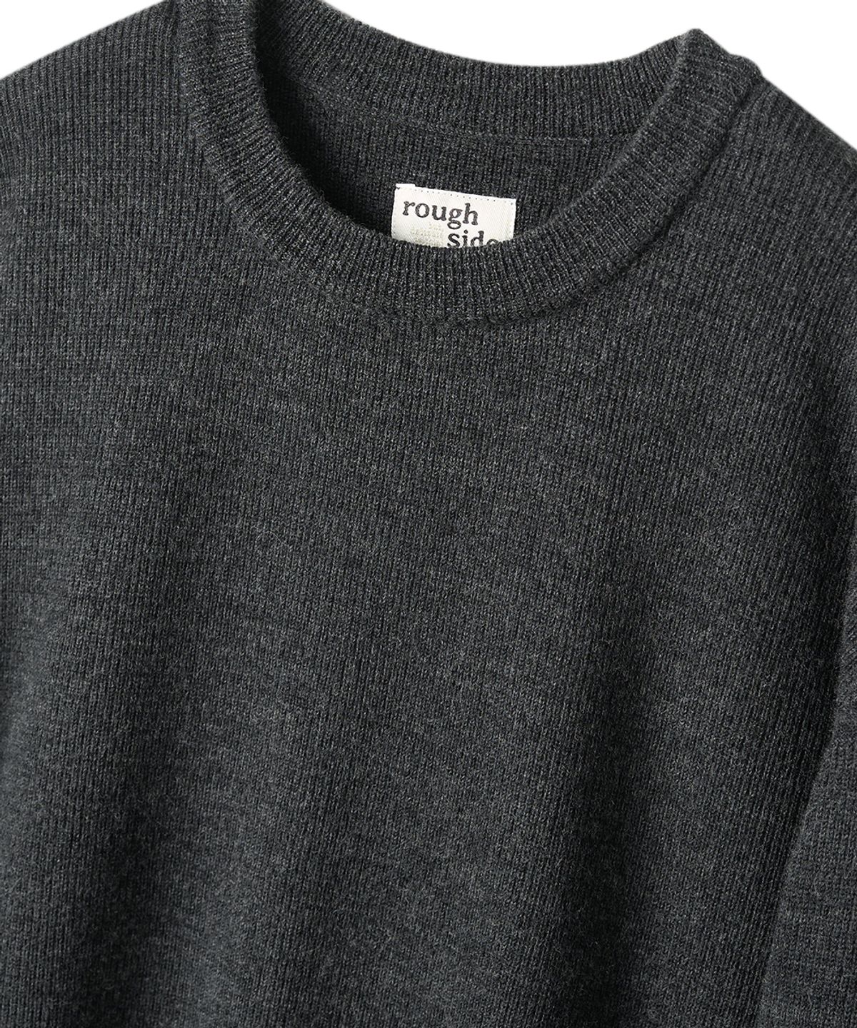 러프사이드(ROUGHSIDE) Blended Crewneck Knit Charcoal