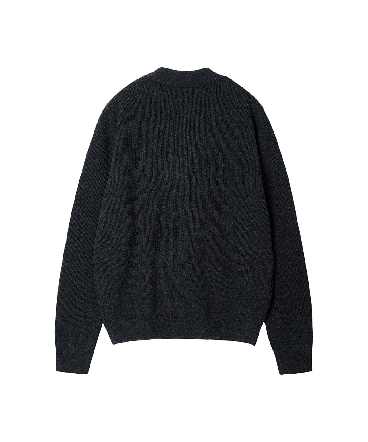 러프사이드(ROUGHSIDE) Collar Knit Ash Black