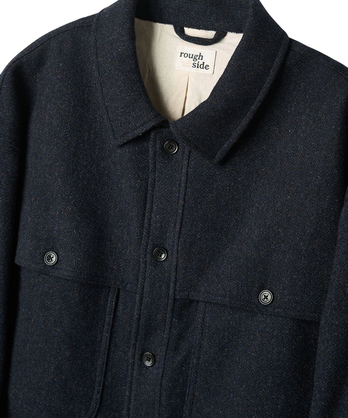 러프사이드(ROUGHSIDE) Wool Field Jacket Dark Navy