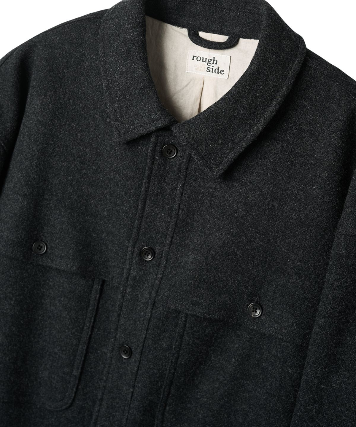 러프사이드(ROUGHSIDE) Wool Field Jacket Charcoal